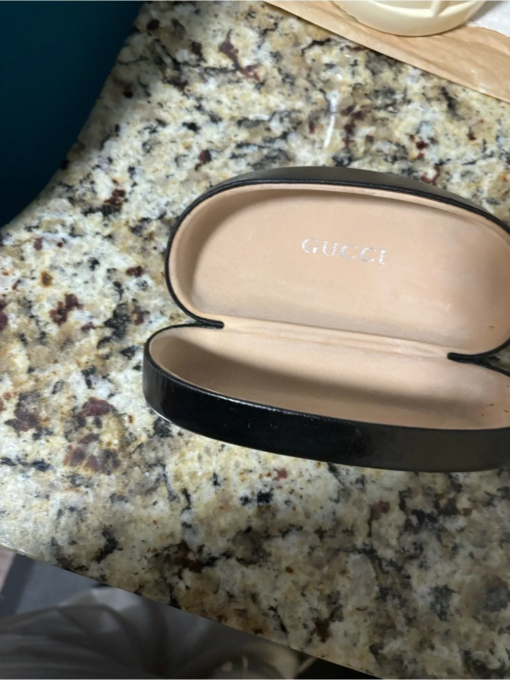 Gucci Black Embossed Leather Sunglasses Case - unisex